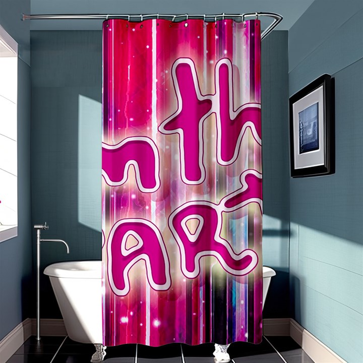 Party Concept Typographic Design Shower Curtain 36  x 72  (Stall) 