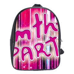 Party Concept Typographic Design School Bag (xl) by dflcprintsclothing