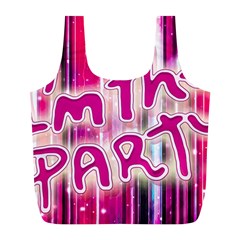 Party Concept Typographic Design Full Print Recycle Bag (l) by dflcprintsclothing