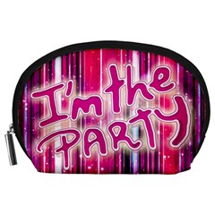 Party Concept Typographic Design Accessory Pouch (large) by dflcprintsclothing