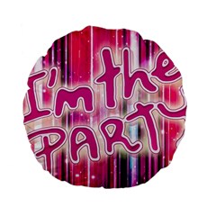 Party Concept Typographic Design Standard 15  Premium Flano Round Cushions