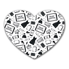 Online Shopping Heart Mousepads by designsbymallika