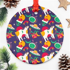 Space Christmas 2 Ornament (round) by designsbymallika