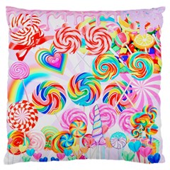 Candy Large Flano Cushion Case (two Sides) by DayDreamersBoutique