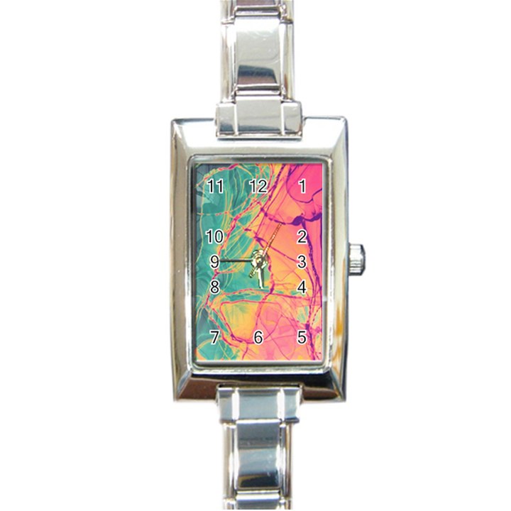 Alcohol ink Rectangle Italian Charm Watch