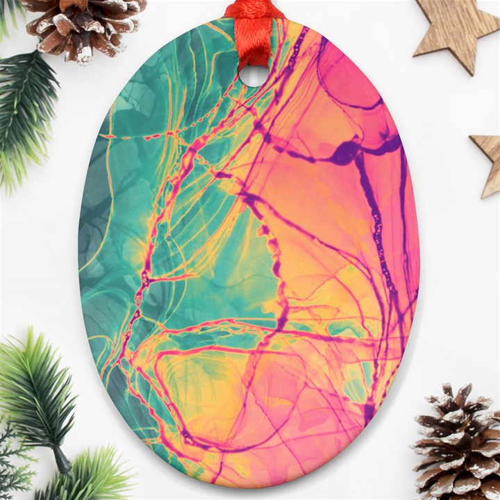 Alcohol ink Ornament (Oval)