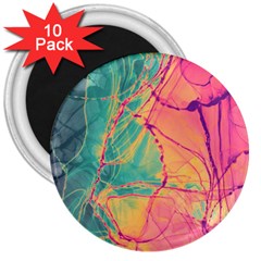 Alcohol Ink 3  Magnets (10 Pack)  by Dazzleway