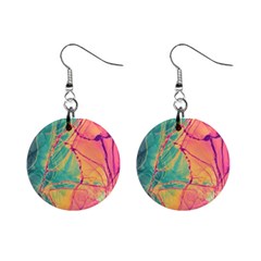 Alcohol Ink Mini Button Earrings by Dazzleway