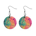 Alcohol ink Mini Button Earrings Front