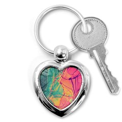 Alcohol Ink Key Chain (heart) by Dazzleway