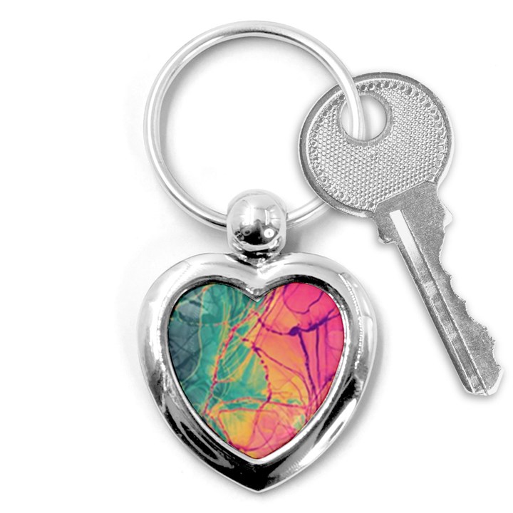 Alcohol ink Key Chain (Heart)