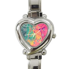 Alcohol Ink Heart Italian Charm Watch by Dazzleway