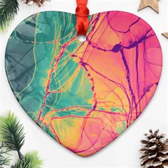 Alcohol Ink Heart Ornament (two Sides)