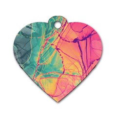 Alcohol Ink Dog Tag Heart (one Side) by Dazzleway