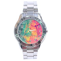 Alcohol Ink Stainless Steel Analogue Watch by Dazzleway