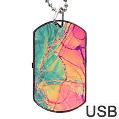 Alcohol Ink Dog Tag Usb Flash (one Side) by Dazzleway