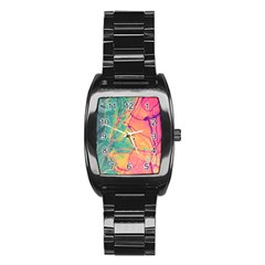 Alcohol Ink Stainless Steel Barrel Watch by Dazzleway