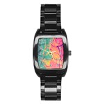 Alcohol ink Stainless Steel Barrel Watch Front