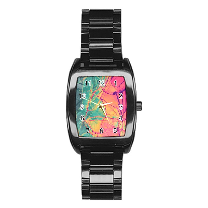 Alcohol ink Stainless Steel Barrel Watch