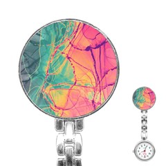 Alcohol Ink Stainless Steel Nurses Watch by Dazzleway