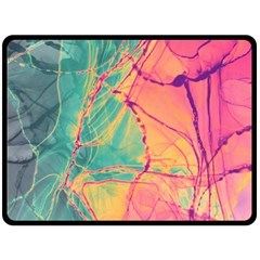 Alcohol Ink Double Sided Fleece Blanket (large)  by Dazzleway