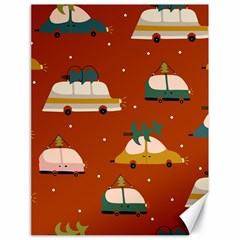 Cute Merry Christmas And Happy New Seamless Pattern With Cars Carrying Christmas Trees Canvas 18  X 24  by EvgeniiaBychkova