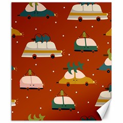 Cute Merry Christmas And Happy New Seamless Pattern With Cars Carrying Christmas Trees Canvas 20  X 24  by EvgeniiaBychkova