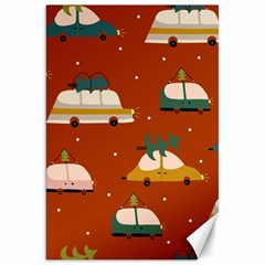 Cute Merry Christmas And Happy New Seamless Pattern With Cars Carrying Christmas Trees Canvas 20  X 30  by EvgeniiaBychkova