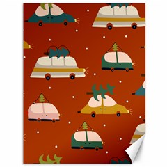 Cute Merry Christmas And Happy New Seamless Pattern With Cars Carrying Christmas Trees Canvas 36  X 48  by EvgeniiaBychkova