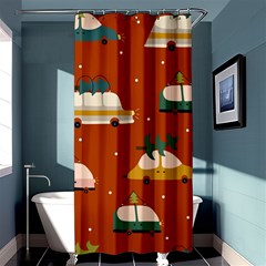 Cute Merry Christmas And Happy New Seamless Pattern With Cars Carrying Christmas Trees Shower Curtain 36  X 72  (stall)  by EvgeniiaBychkova