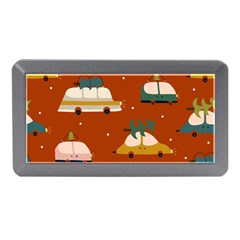 Cute Merry Christmas And Happy New Seamless Pattern With Cars Carrying Christmas Trees Memory Card Reader (mini) by EvgeniiaBychkova