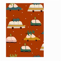 Cute Merry Christmas And Happy New Seamless Pattern With Cars Carrying Christmas Trees Large Garden Flag (two Sides) by EvgeniiaBychkova