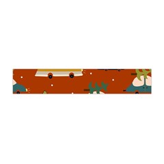 Cute Merry Christmas And Happy New Seamless Pattern With Cars Carrying Christmas Trees Flano Scarf (mini) by EvgeniiaBychkova