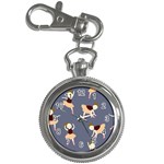 Cute  Pattern With  Dancing Ballerinas On The Blue Background Key Chain Watches Front