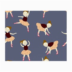 Cute  Pattern With  Dancing Ballerinas On The Blue Background Small Glasses Cloth