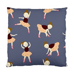 Cute  Pattern With  Dancing Ballerinas On The Blue Background Standard Cushion Case (two Sides) by EvgeniiaBychkova