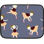 Cute  Pattern With  Dancing Ballerinas On The Blue Background Fleece Blanket (Mini) 35 x27  Blanket