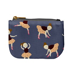 Cute  Pattern With  Dancing Ballerinas On The Blue Background Mini Coin Purse by EvgeniiaBychkova