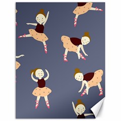 Cute  Pattern With  Dancing Ballerinas On The Blue Background Canvas 18  X 24  by EvgeniiaBychkova