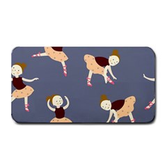 Cute  Pattern With  Dancing Ballerinas On The Blue Background Medium Bar Mats by EvgeniiaBychkova