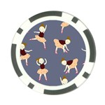 Cute  Pattern With  Dancing Ballerinas On The Blue Background Poker Chip Card Guard (10 pack) Front