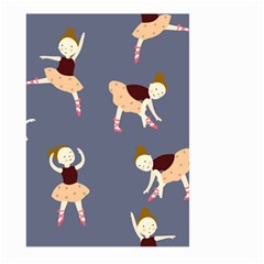 Cute  Pattern With  Dancing Ballerinas On The Blue Background Large Garden Flag (two Sides) by EvgeniiaBychkova