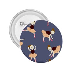 Cute  Pattern With  Dancing Ballerinas On The Blue Background 2 25  Buttons by EvgeniiaBychkova