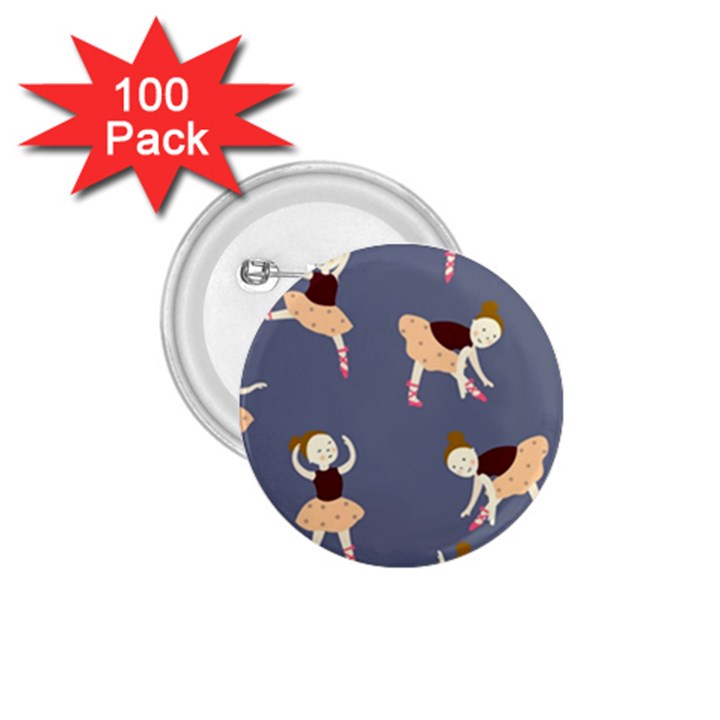 Cute  Pattern With  Dancing Ballerinas On The Blue Background 1.75  Buttons (100 pack) 