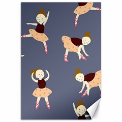 Cute  Pattern With  Dancing Ballerinas On The Blue Background Canvas 12  X 18 