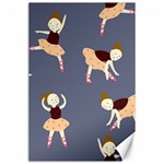 Cute  Pattern With  Dancing Ballerinas On The Blue Background Canvas 24  x 36  23.35 x34.74  Canvas - 1