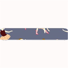 Cute  Pattern With  Dancing Ballerinas On The Blue Background Small Bar Mats