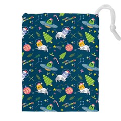 Space Christmas Space Christmas Drawstring Pouch (5xl) by designsbymallika