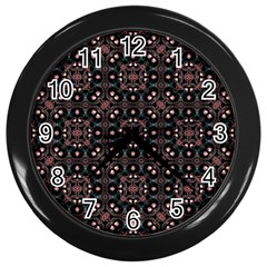 Dark Seamless Gemoetric Print Mosaic Wall Clock (black) by dflcprintsclothing