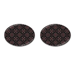 Dark Seamless Gemoetric Print Mosaic Cufflinks (oval) by dflcprintsclothing